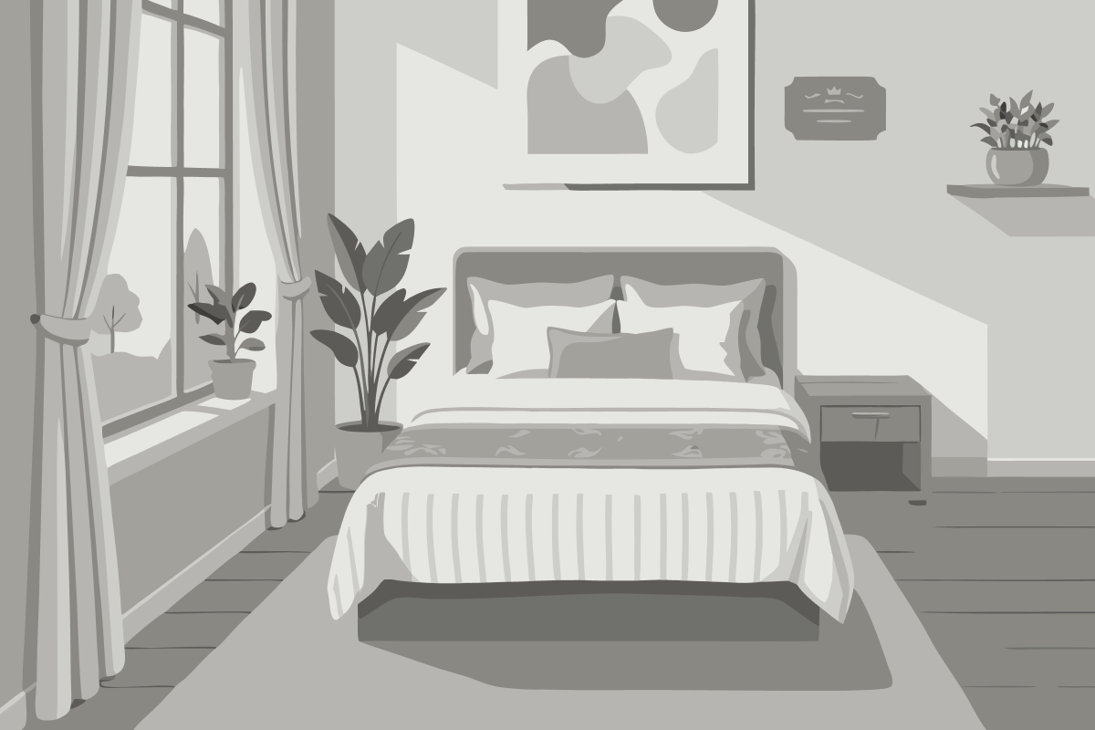 Quarto com Cama de Casal ou 2 de Solteiro e Banheiro Compartilhado